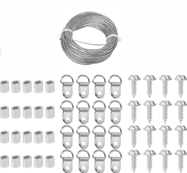 Tool Craft Hanging Wire Picture Hanging Tool Set Metal 120pc