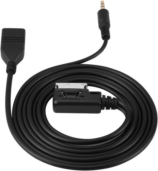 USB AUX Cable for Car Music Interface Compatibility - 1.5m - Black