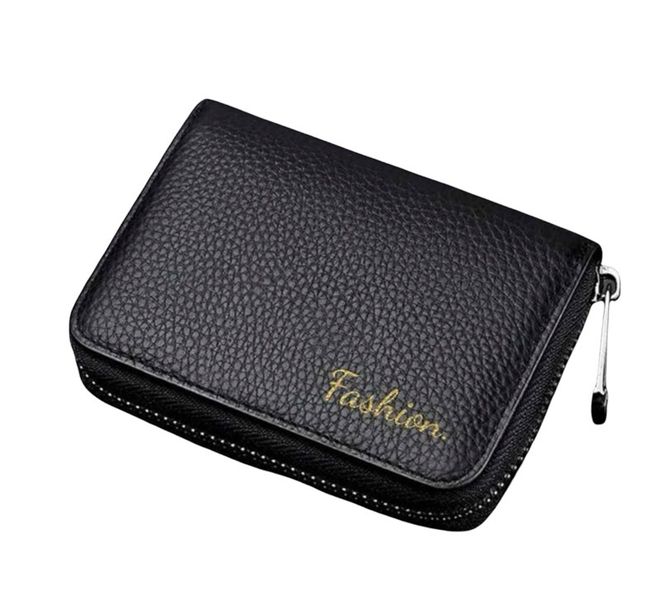 Men Letter Graphic Litchi Embossed Card Holder