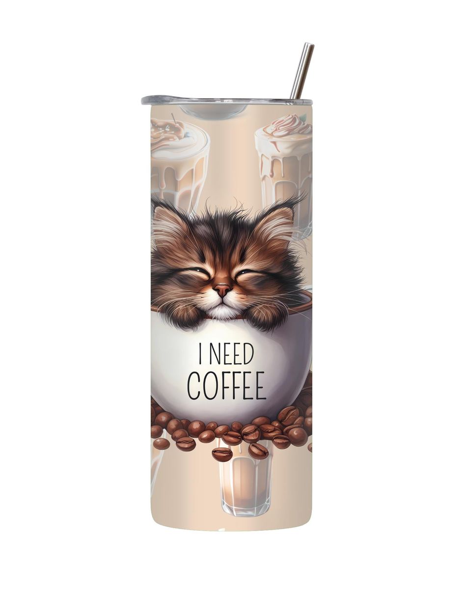 Cat Cup_15 20 Oz Tumbler with Lid and Straw Trendy Coffee Graphic Gift ...