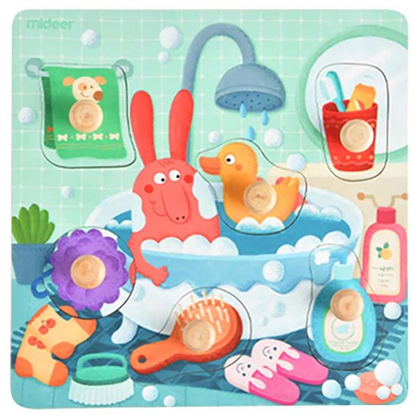 Mideer Wooden Peg Puzzle - Bath Time
