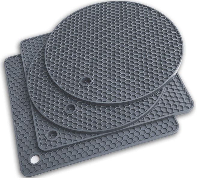 4 Piece Silicone Trivet Mats Heat Resistant Silicone Hot Pads for Kitchen