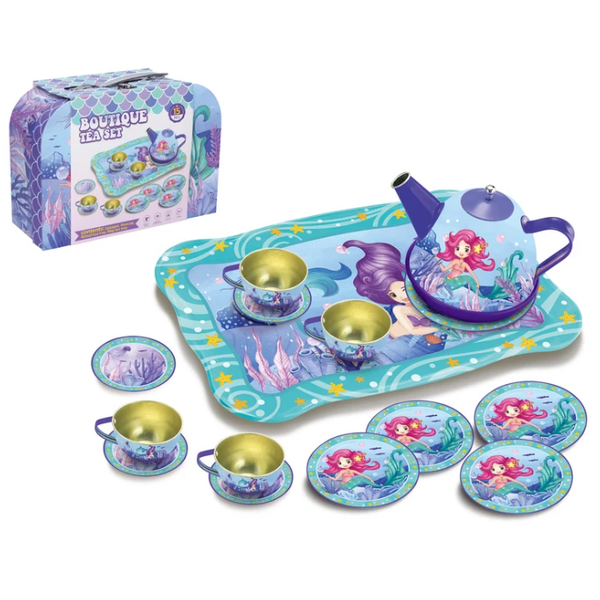 Mermaid Boutique Kids Tea Set with Mermaid Suitcase - 15-Piece
