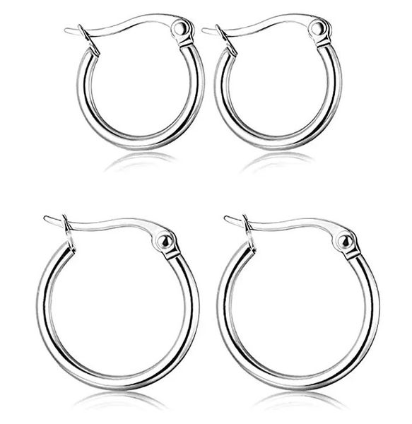 SilverStainless Steel Hoop Earrings Set - Perfectly Paired, Perfectly You!