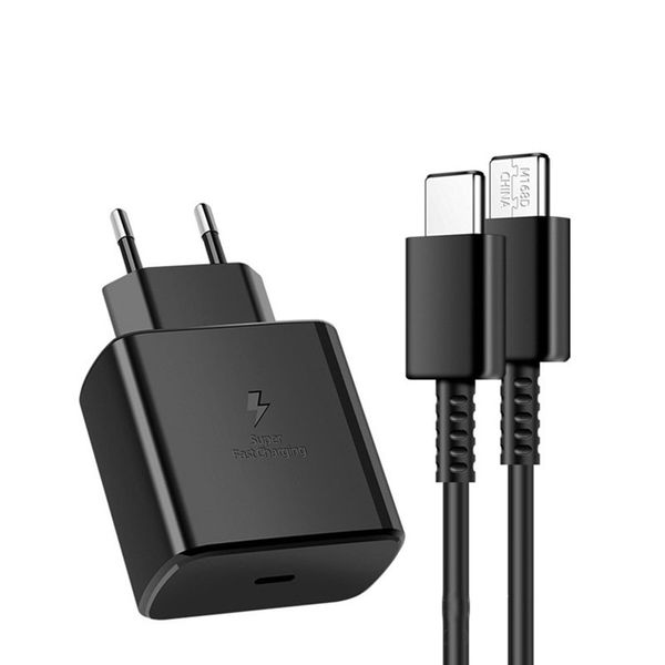 Charger-Type-C to C-Type 45W Super Fast Cable and Adapter-1.5m Cable Black
