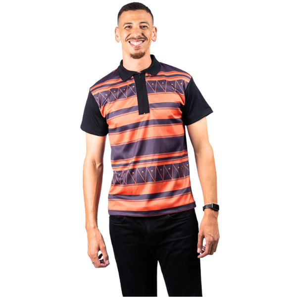 Orange Xhosa Recreated African Golf Shirt