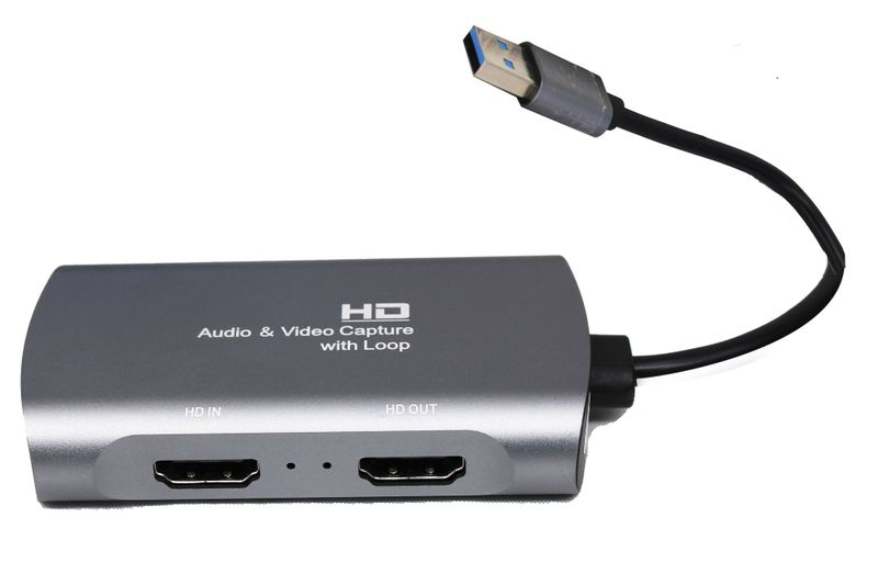 USB 3.0 to 4k 1080p HDMI Audio Video Cabled Capture Card with Loop