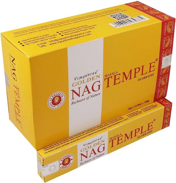 Golden Nag Incense Sticks - 12 Pack - Temple