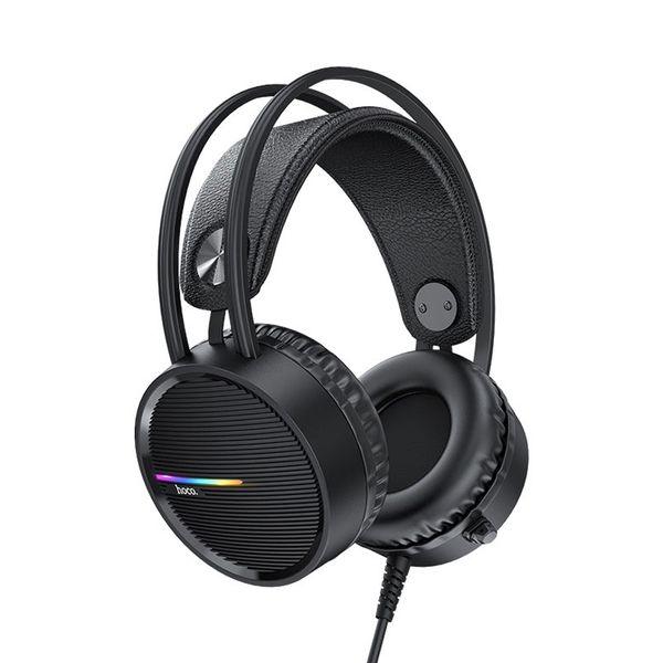 Hoco RGB Touring Gaming Wired Headphone With Mic - Black