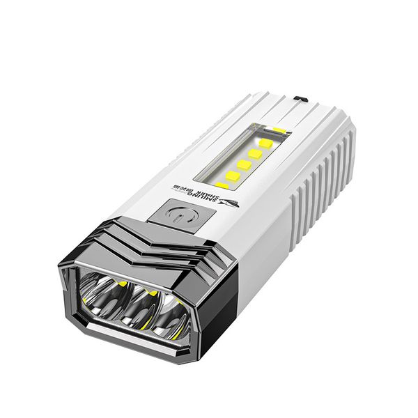 Smiling Shark 2 IN1 Usb Rechargeable Led Torch Flashlight 4-Modes COB-0701