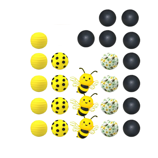 25 Piece Silicone Bead Set - Bee Theme