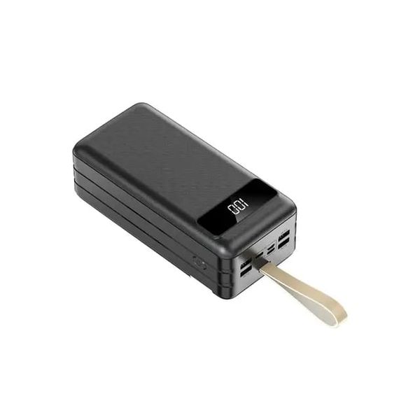 Portable 4 Port LCD Display Flashlight Power Bank With Build In Cables