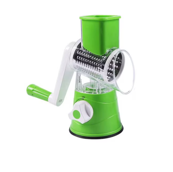 Manual Grater With 3 Rotating Stainless Steel Blades For Vegetables, Cheese