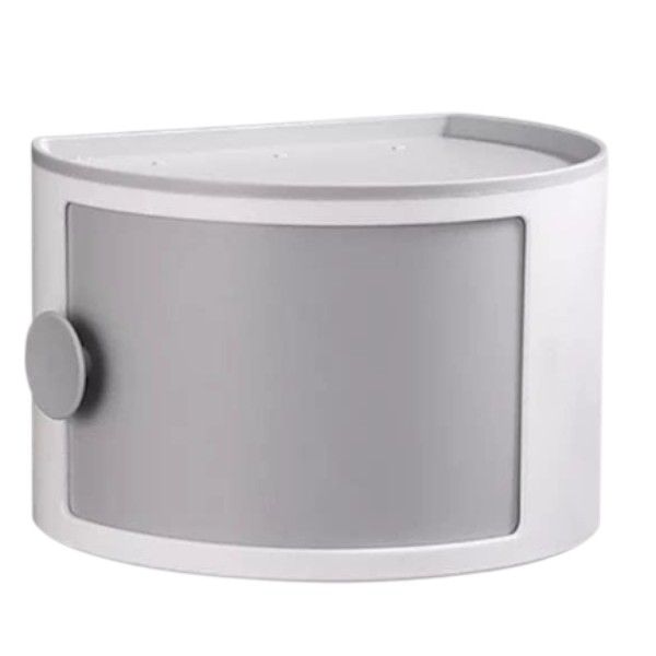 Waterproof Toilet Paper Holder with Storage Shelf - Grey