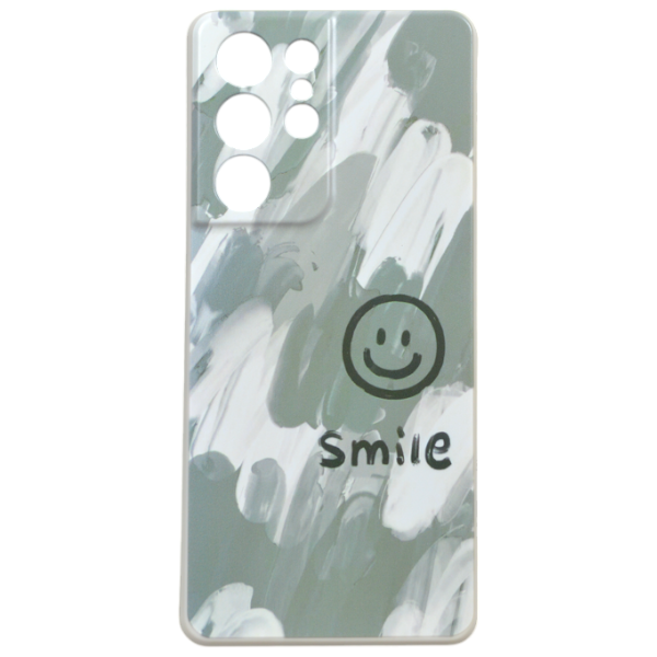 Abstract 'Smile' Design Phone Case for Samsung Galaxy S21 Ultra - Green