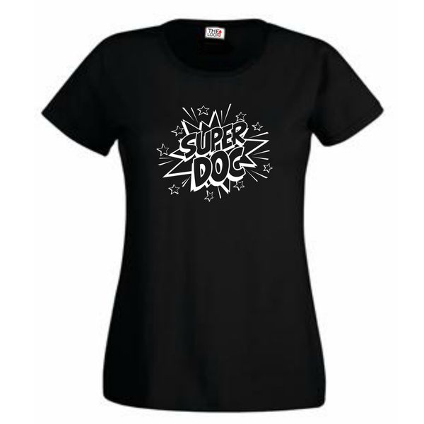Think Out Loud Ladies "Super Doc" Short Sleeve Tshirt Black
