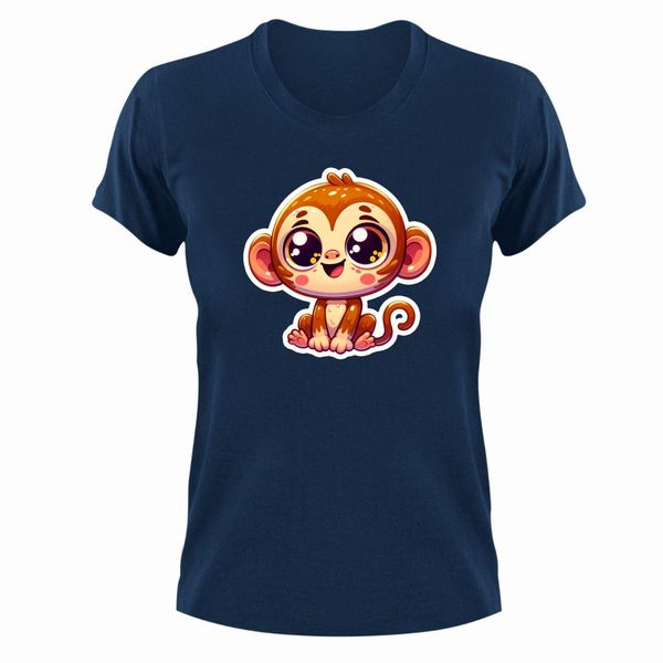 Monkey T-Shirt Gift Navy for Christmas Birthday Present 307
