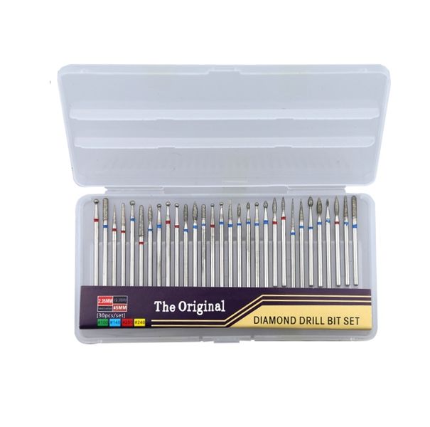 Diamond Nail Drill Bit Set - Professional Nail Art Kit - 30 Piece