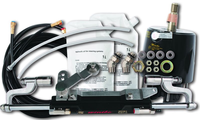 Young Marine Side Mount Hydraulic Steering Kit for 5 to 300HP Outboards
