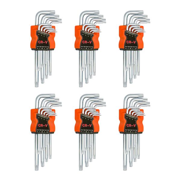 9-Piece Security Torx Allen Key Star Kit (T10 - T50) - Set Of 6