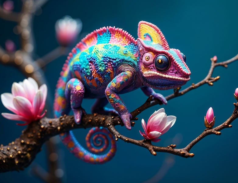 Modern Canvas Wall Art Home Deco - Chameleon