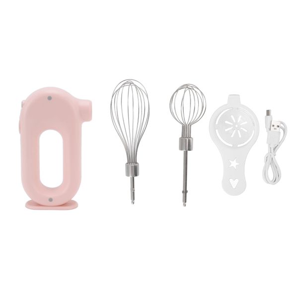 Electric Hand Mixer 3 Speeds Anti Slip Handle Handheld Milk Frother Pink