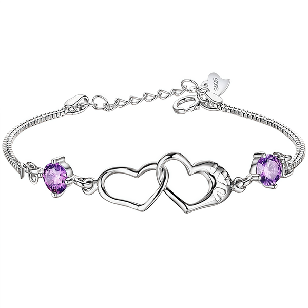 Sndway 925 Sterling Silver Heart Charm Chain Bracelet for Women