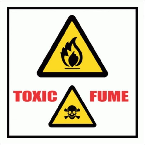 Toxic Fume Sign 290X290 On Abs