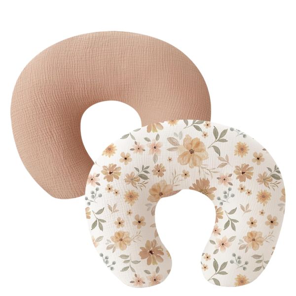 Muslin Nursing Pillow Covers For Newborn Boys Girls, Soft, 2 Pack