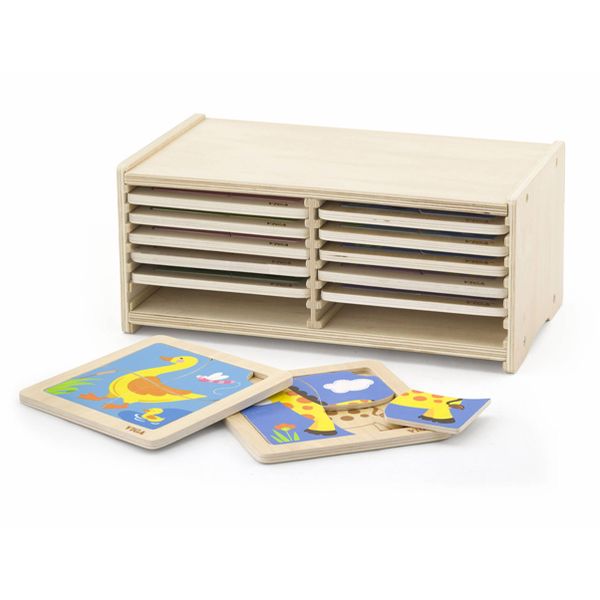 Set of 12-4 Piece Puzzle with Storage