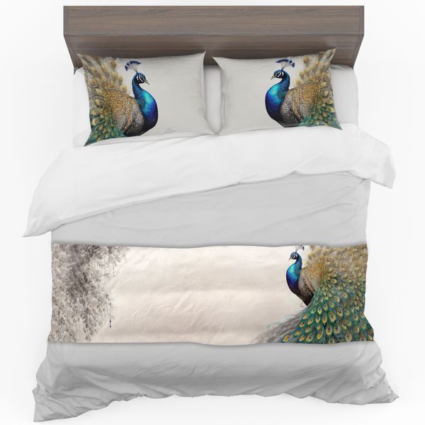 Peacock's Eclipsed Plumage By Nathan Pieterse Bed Runner and Pillowcase