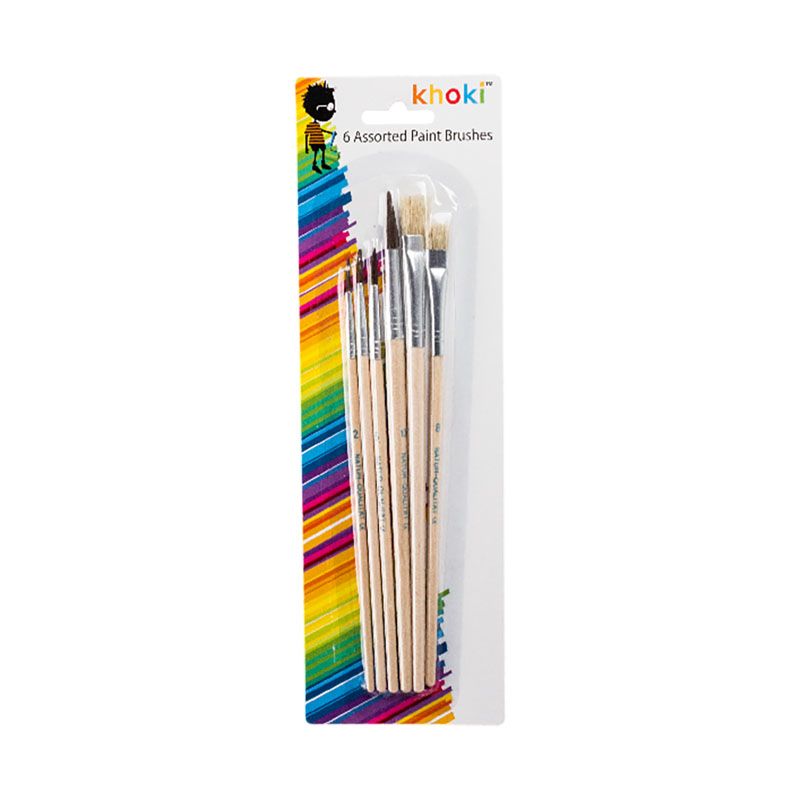 Paint Brushes - Art & Craft - Assorted Sizes - 6 Piece - 24 Pack | Shop