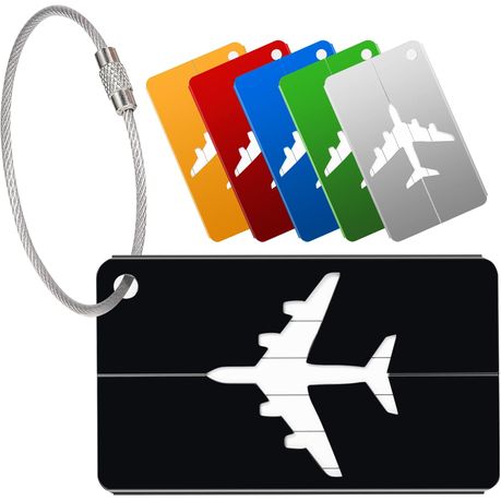 Luggage Tags, 6 Pack Aluminium Alloy Suitcase Tag, Travel Labels Set Image