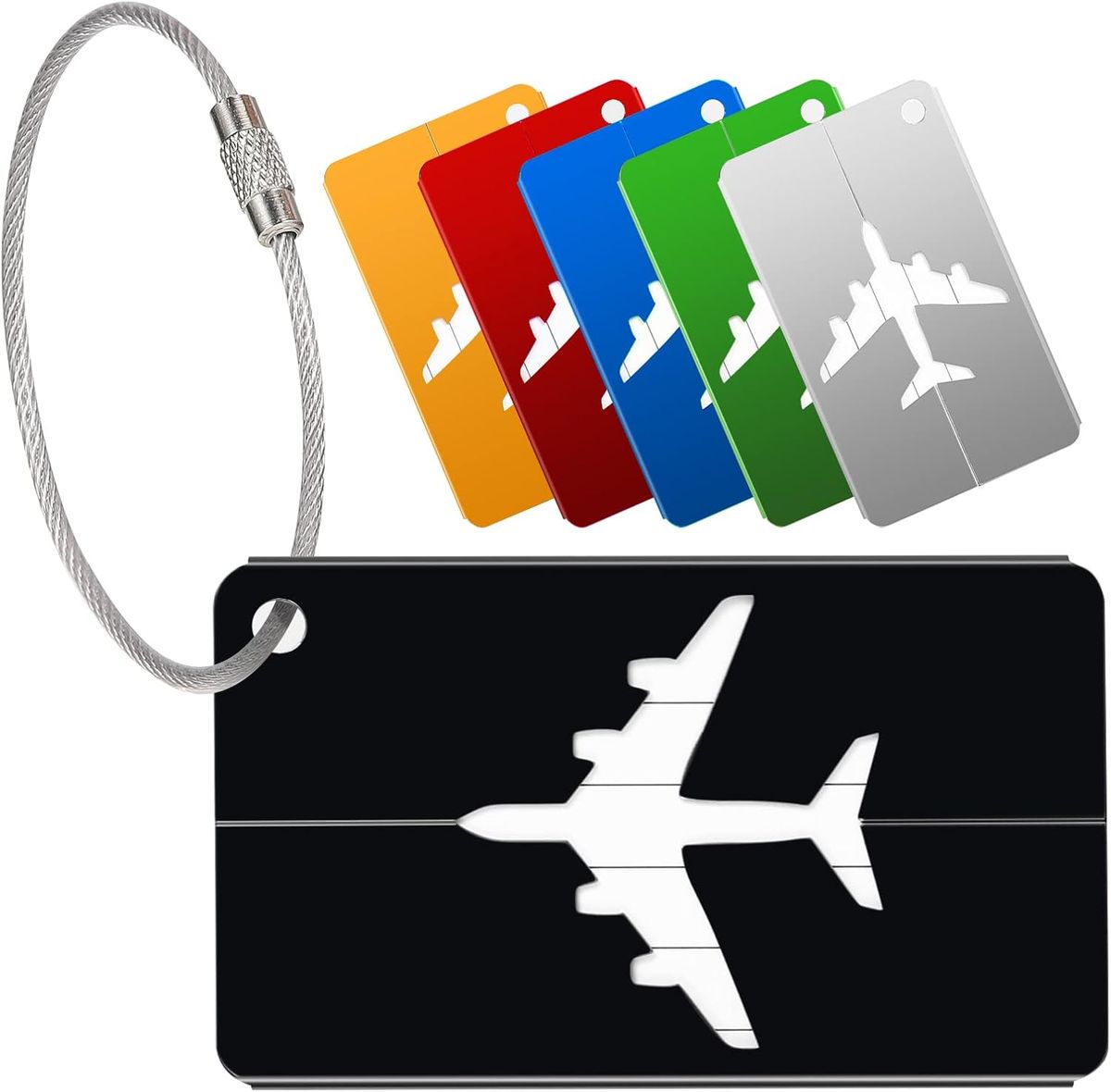 Luggage Tags, 6 Pack Aluminium Alloy Suitcase Tag, Travel Labels Set