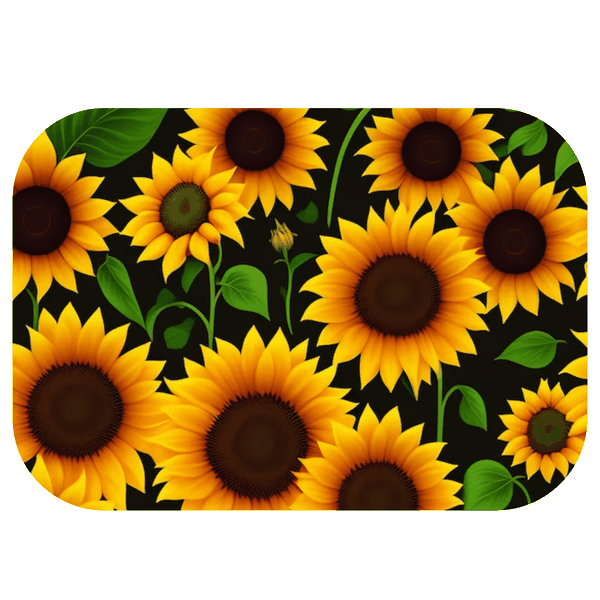 Sunflowers with black and White Printed Mouse Pad