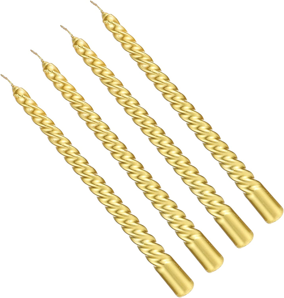 Set Of 4 Twist Taper Candles - 25cm