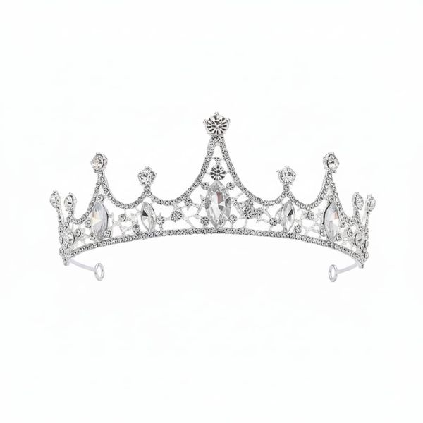 Silver Rhinestone Kids Princess Tiara for Women Fancy Dress Girls Tiaras