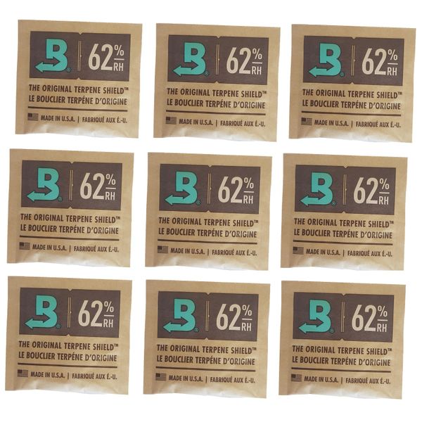 Boveda Humidity Control Sachets x 9 packs of 62% in 8 grams