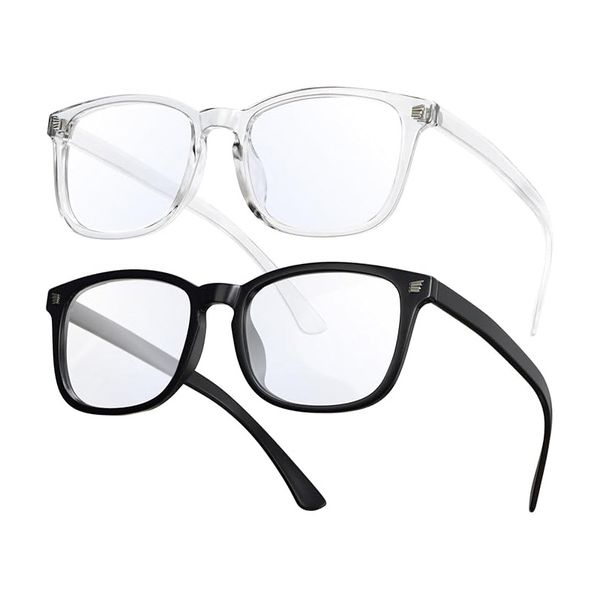 Blue Light Blocking Glasses Anti Eyestrain &amp; UV Glare - 2 Pack