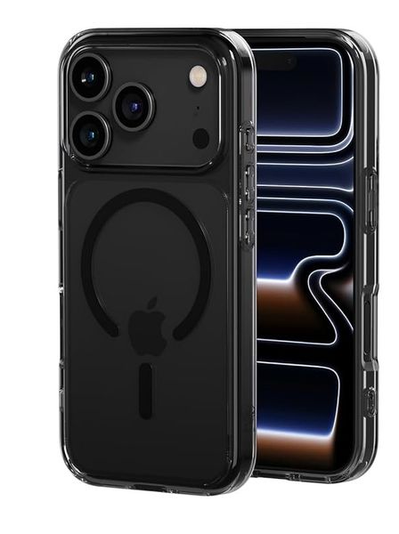Magnetic, Sturdy And shockproof Phone Case (Transparent Black, Compatible With iPhone 17 )