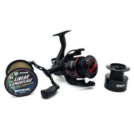 Pioneer Domin8tor 5000 Carp Baitrunner Fishing Reel & Camouflage Line Combo Image