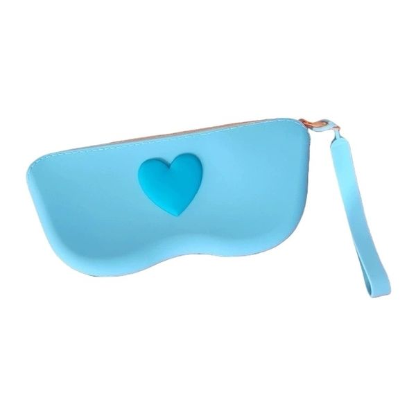 Heart Shaped Silicone Glasses Case Durable Portable Storage Bag