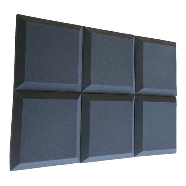 Beveled Acoustic Sound Foam Panels - Black - 6 Pack