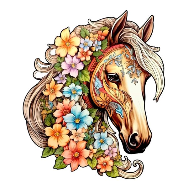 Wooden Horse-Shaped Jigsaw Puzzle