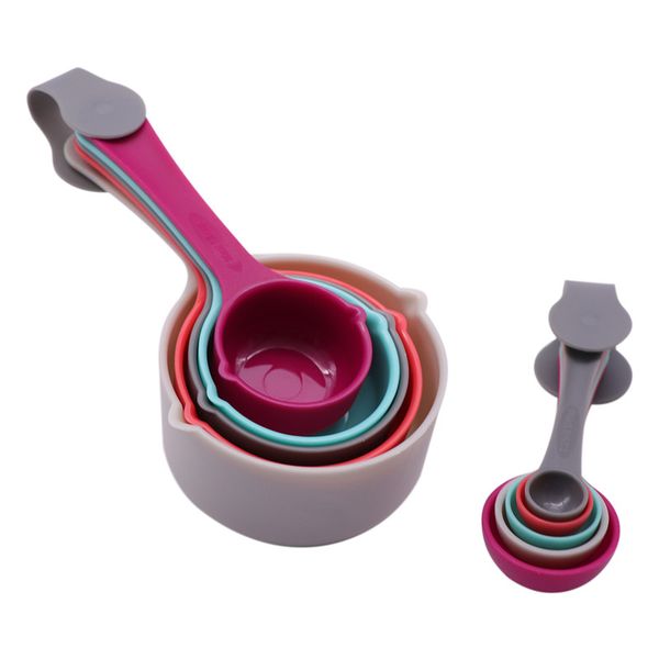 Regent Bakeware Measuring Cups &amp; Spoons Coloured Plastic 10pce Set,