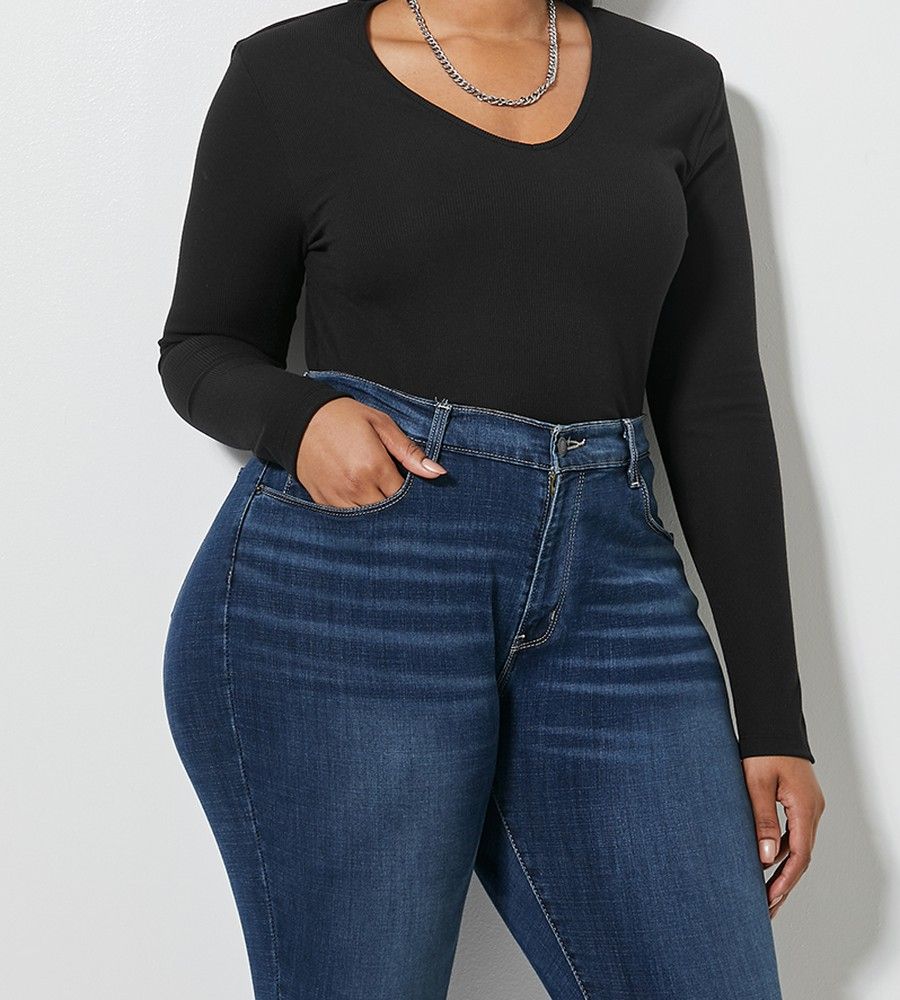 Women's Superbalist V-Neck Shoulder Pad Bodysuit - Black | Shop Today. Get it Tomorrow