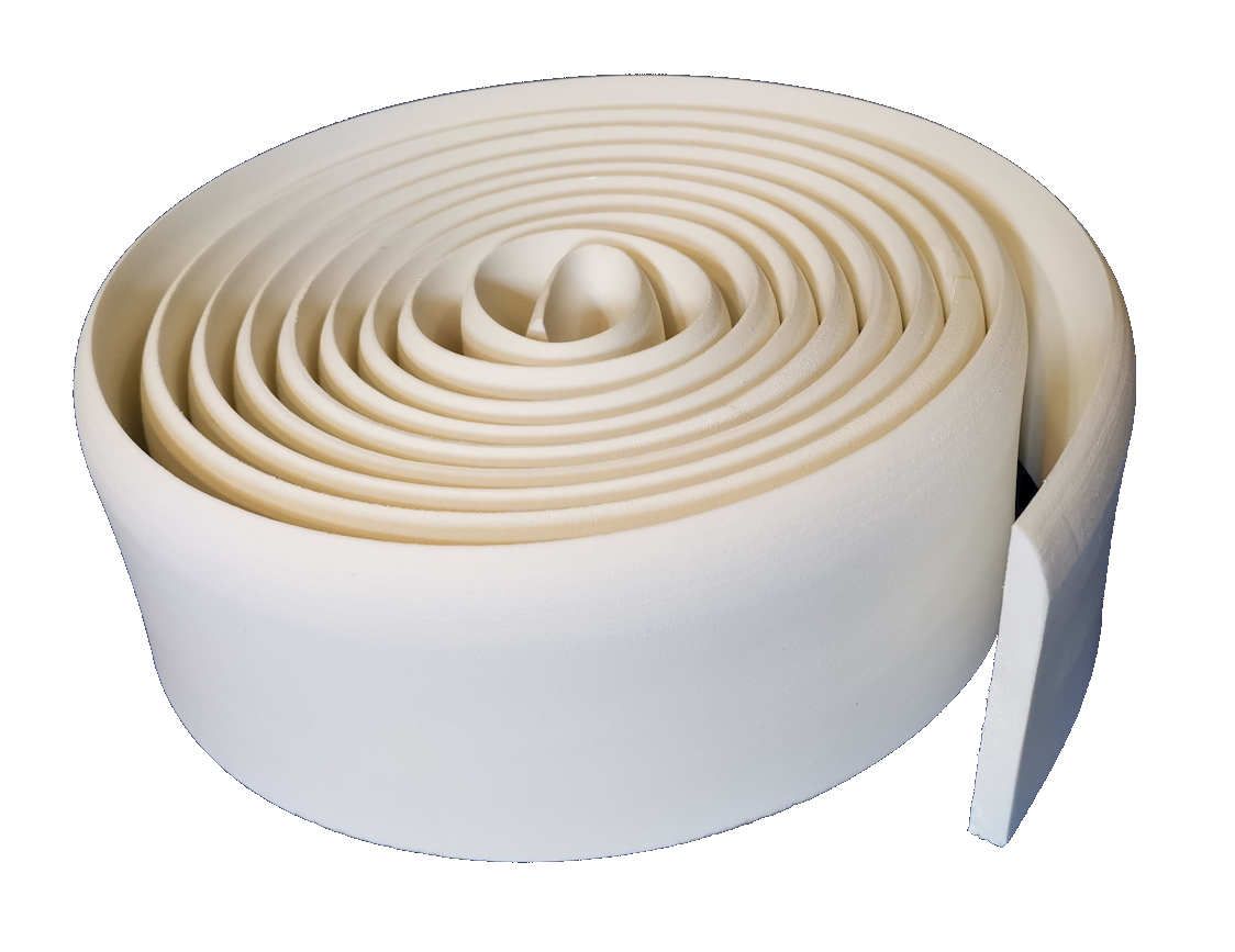 95mm x 10mm x 4.8m roll Skirtex flexible skirting board - Bullnose style