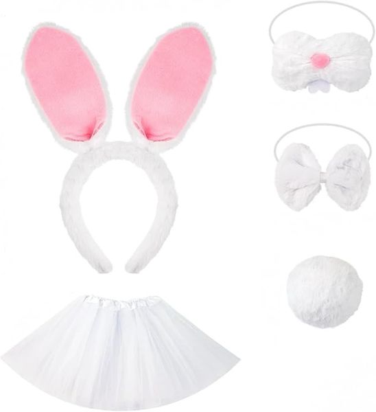 5-Piece Children's White Rabbit Costume Cosplay