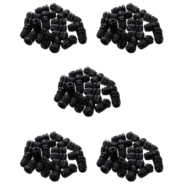 100 Pieces Black Plastic Waterproof Cable Gland Connector PG7