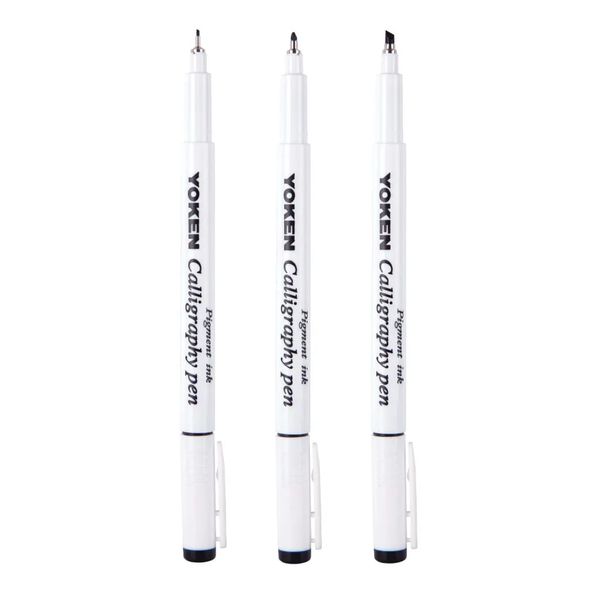 Yoken Lettering Pen Set for Calligraphy - Black Ink Set of 3